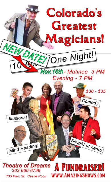 Colorado's Greatest Magicians - public magic show November 16th